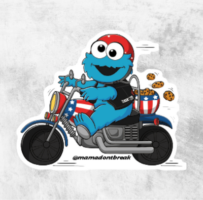 Cookie Monster Motorcycle Sticker